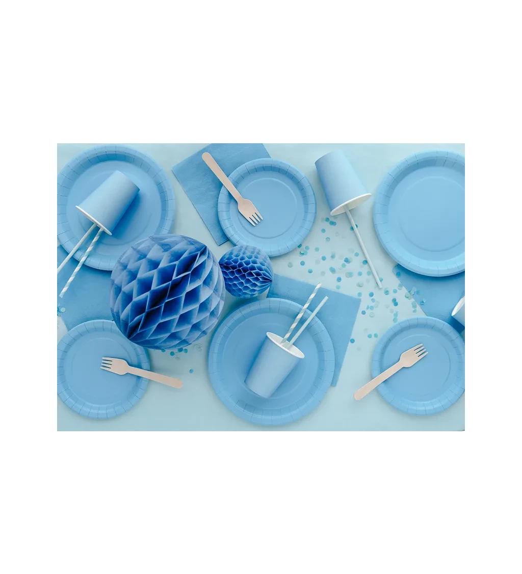 Svetlomodré tanieriky - 6 ks