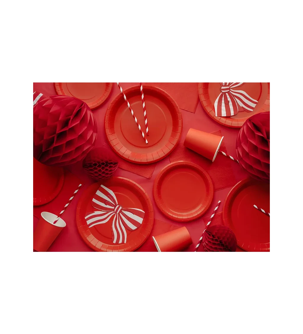 Červené tanieriky - 6 ks