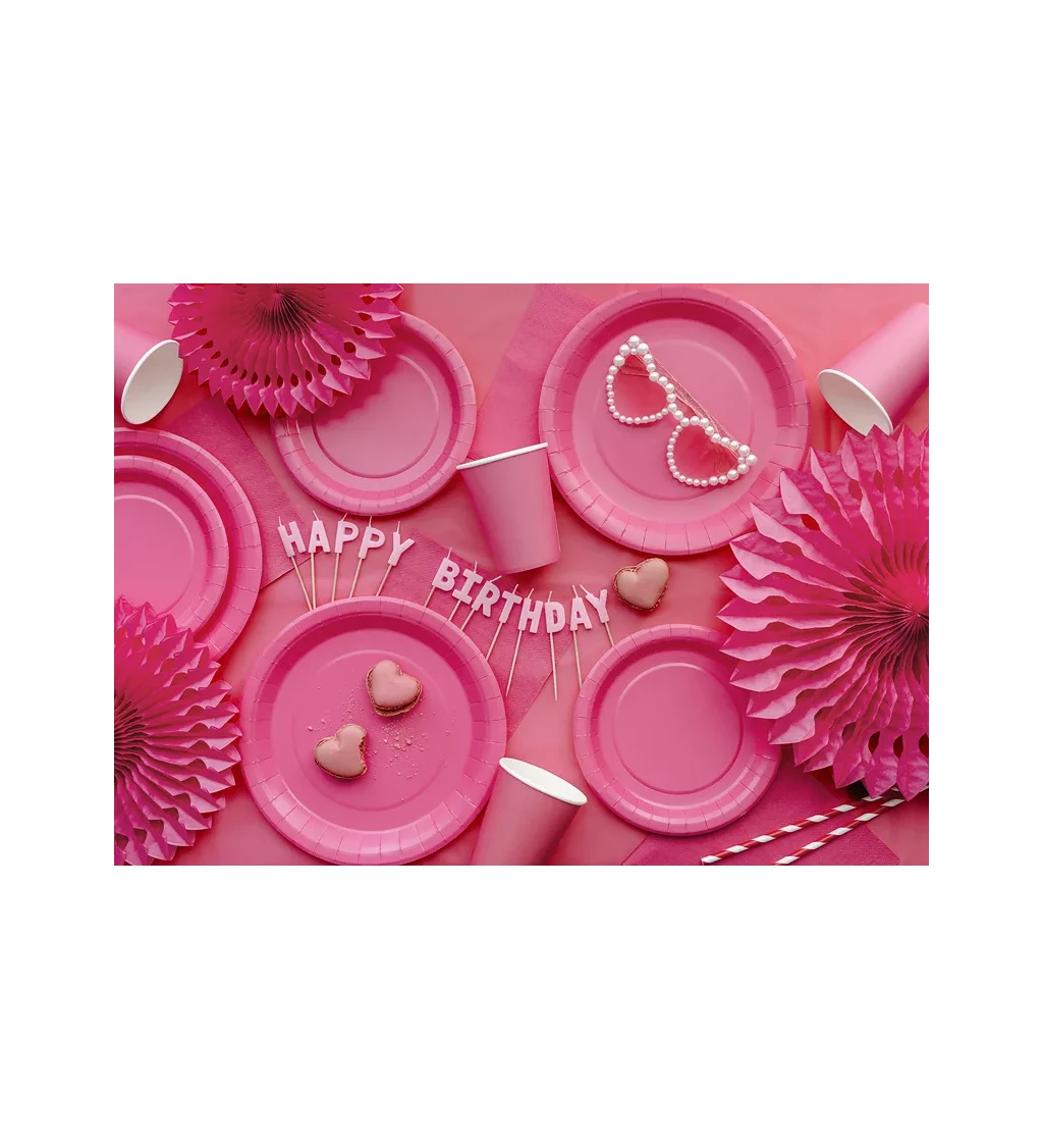 Tmavo ružové tanieriky - 6 ks