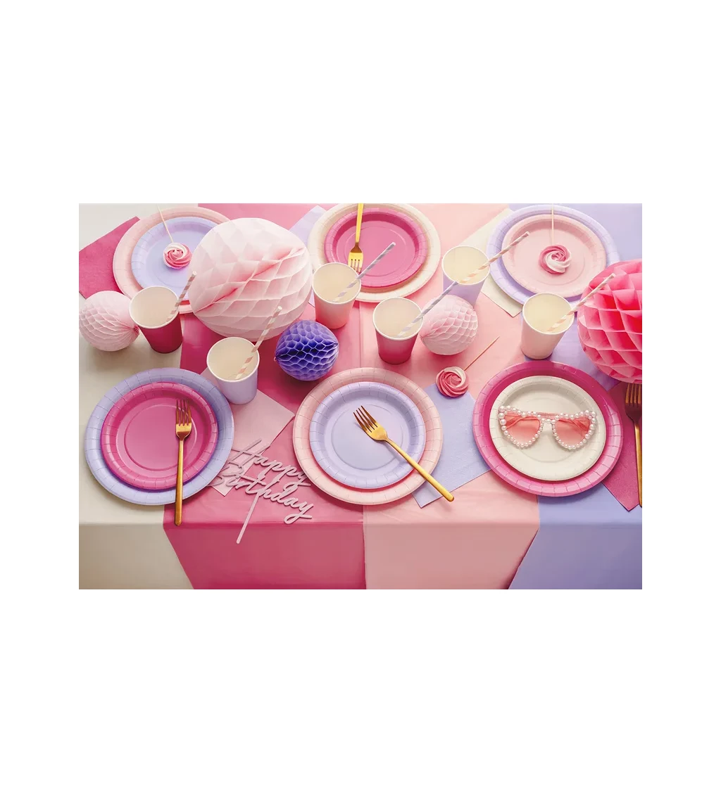 Tmavo ružové tanieriky - 6 ks