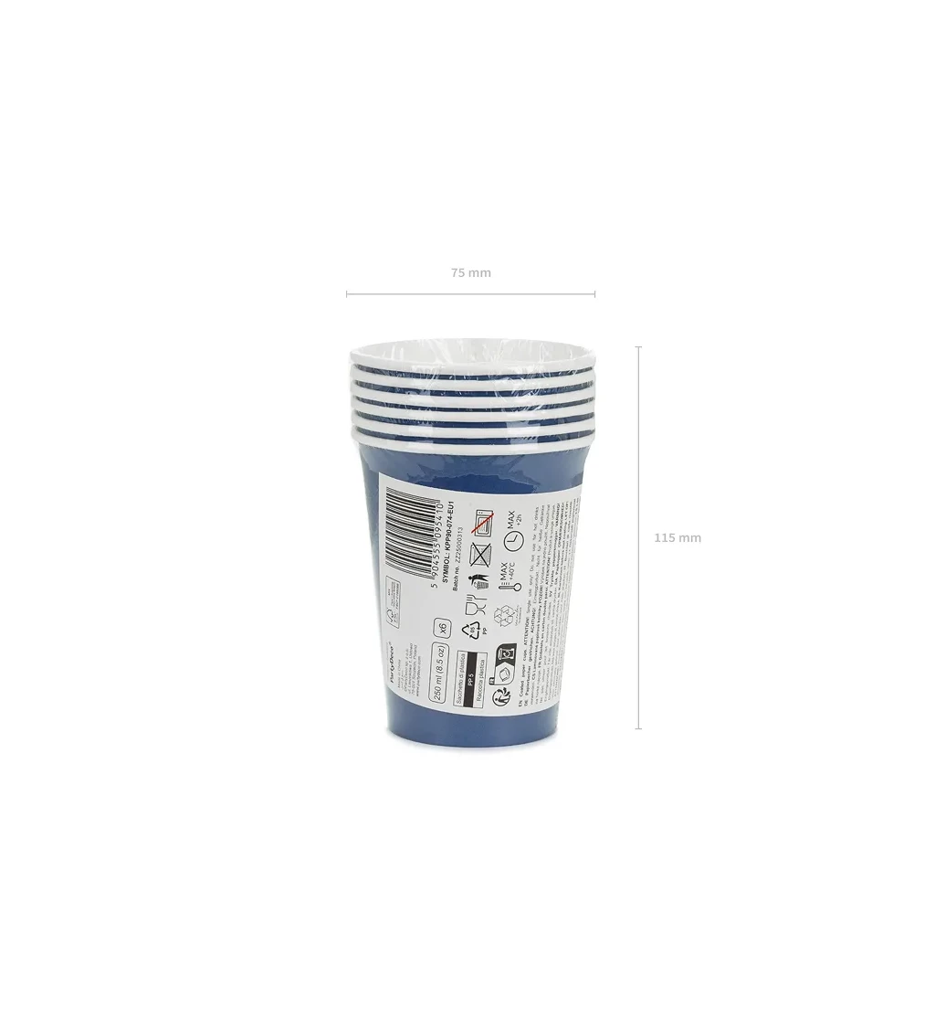 Tmavomodré tégliky - 6 ks