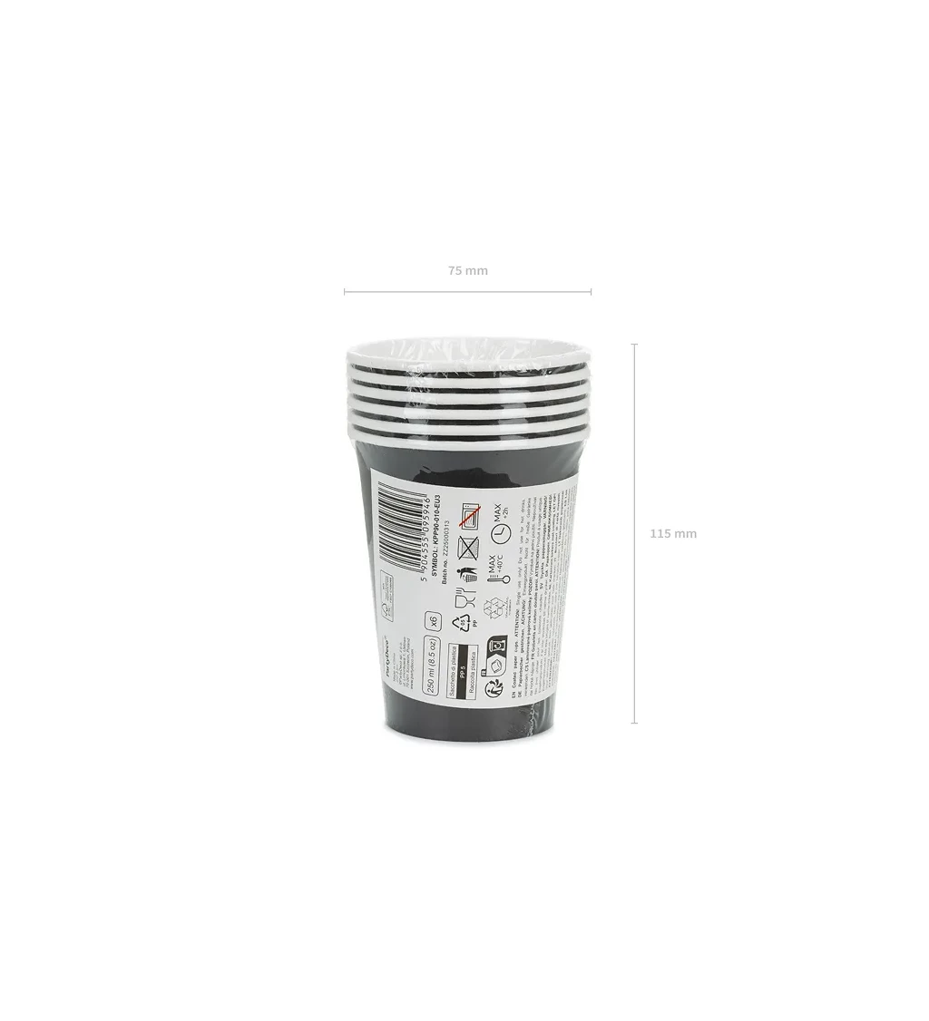 Čierne tégliky - 6 ks