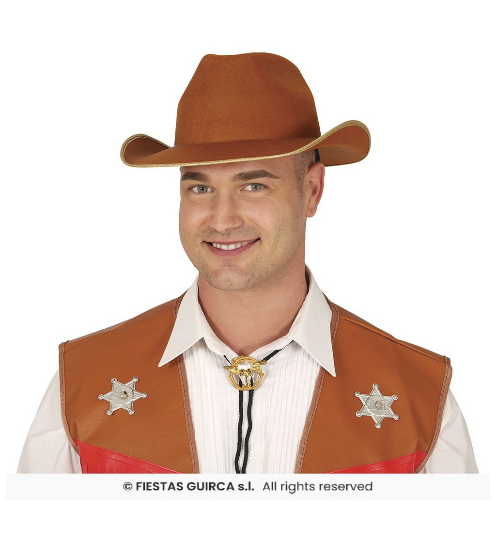 Klobúk kovboj - hnedý