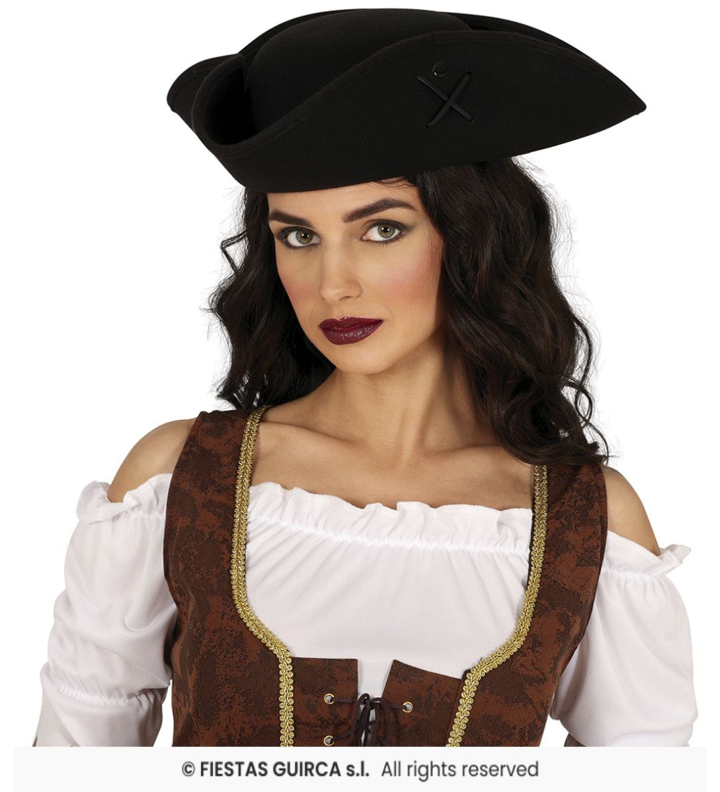 Pirátsky klobúk - čierny klasický