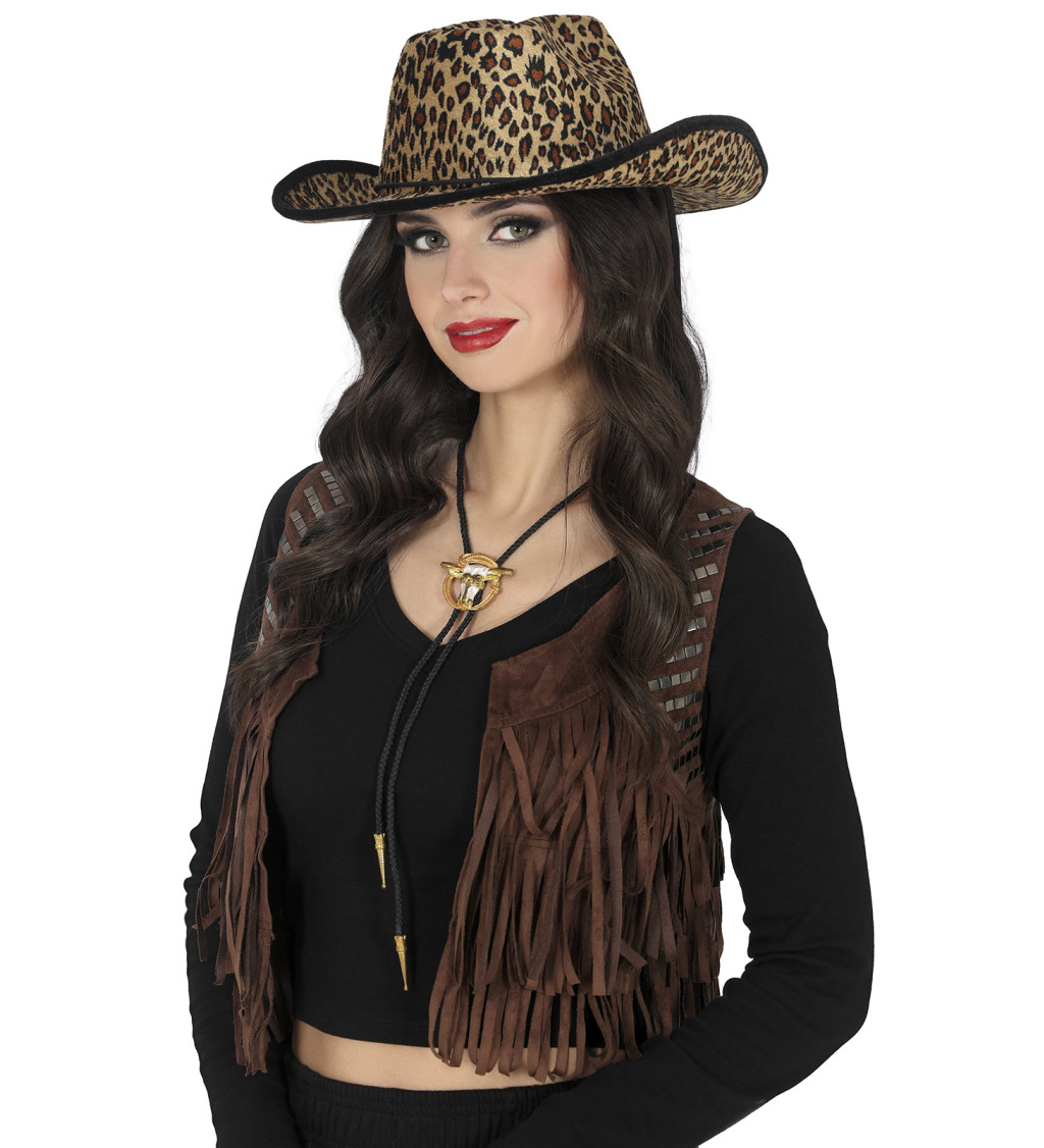 Leopardí klobúk kovbojský