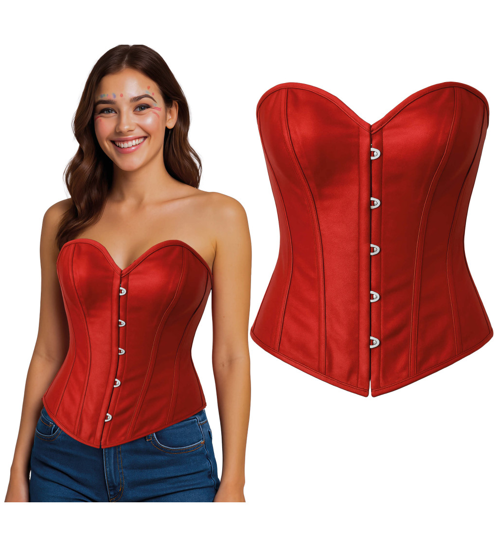 Korzet červenej farby