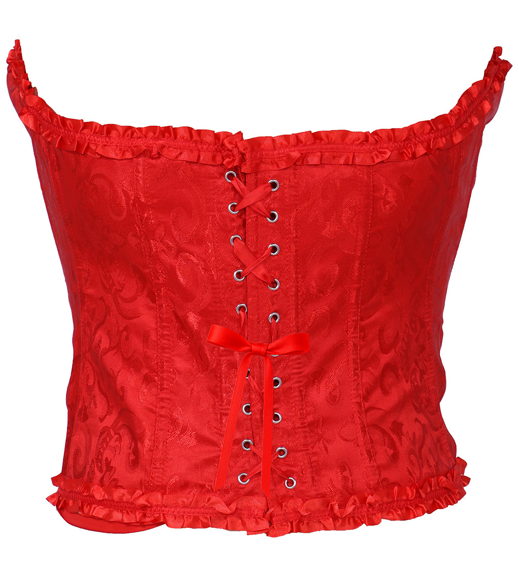 Korzet červený s čipkou