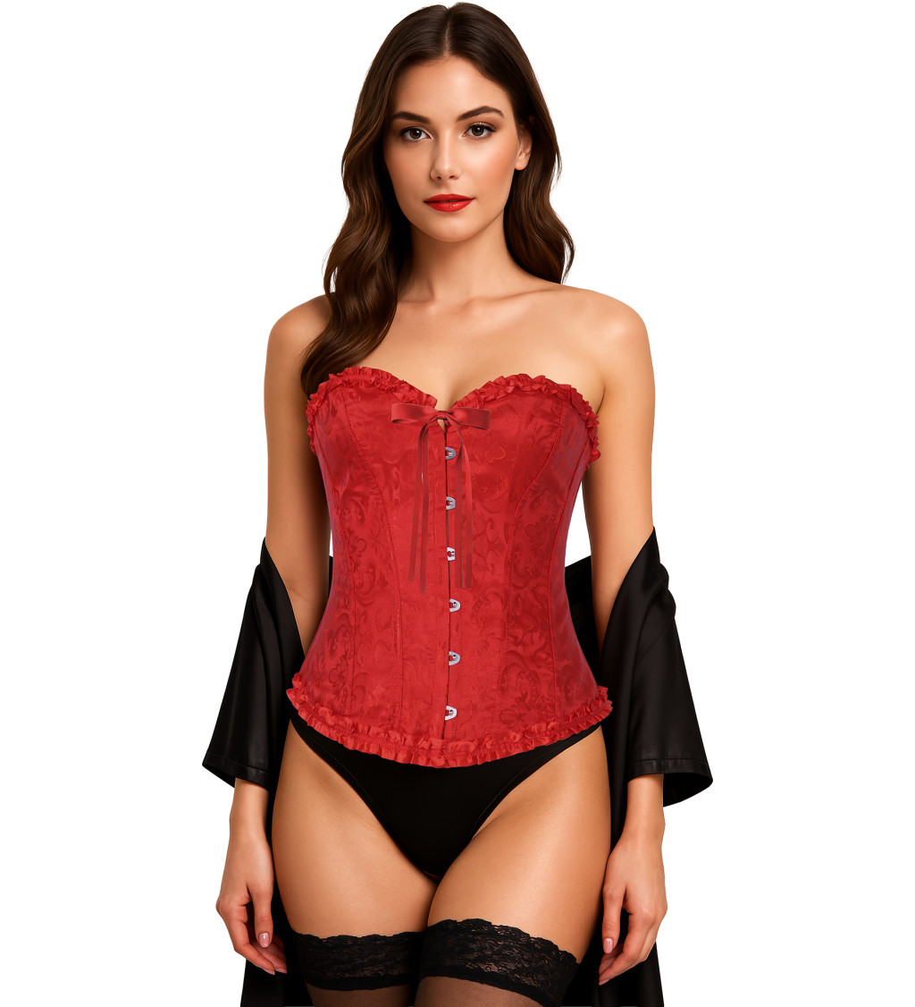 Korzet červený s čipkou