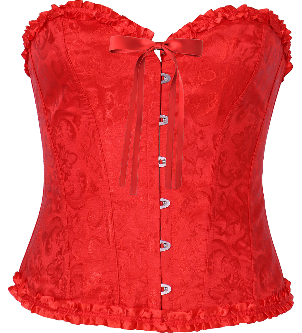 Korzet červený s čipkou