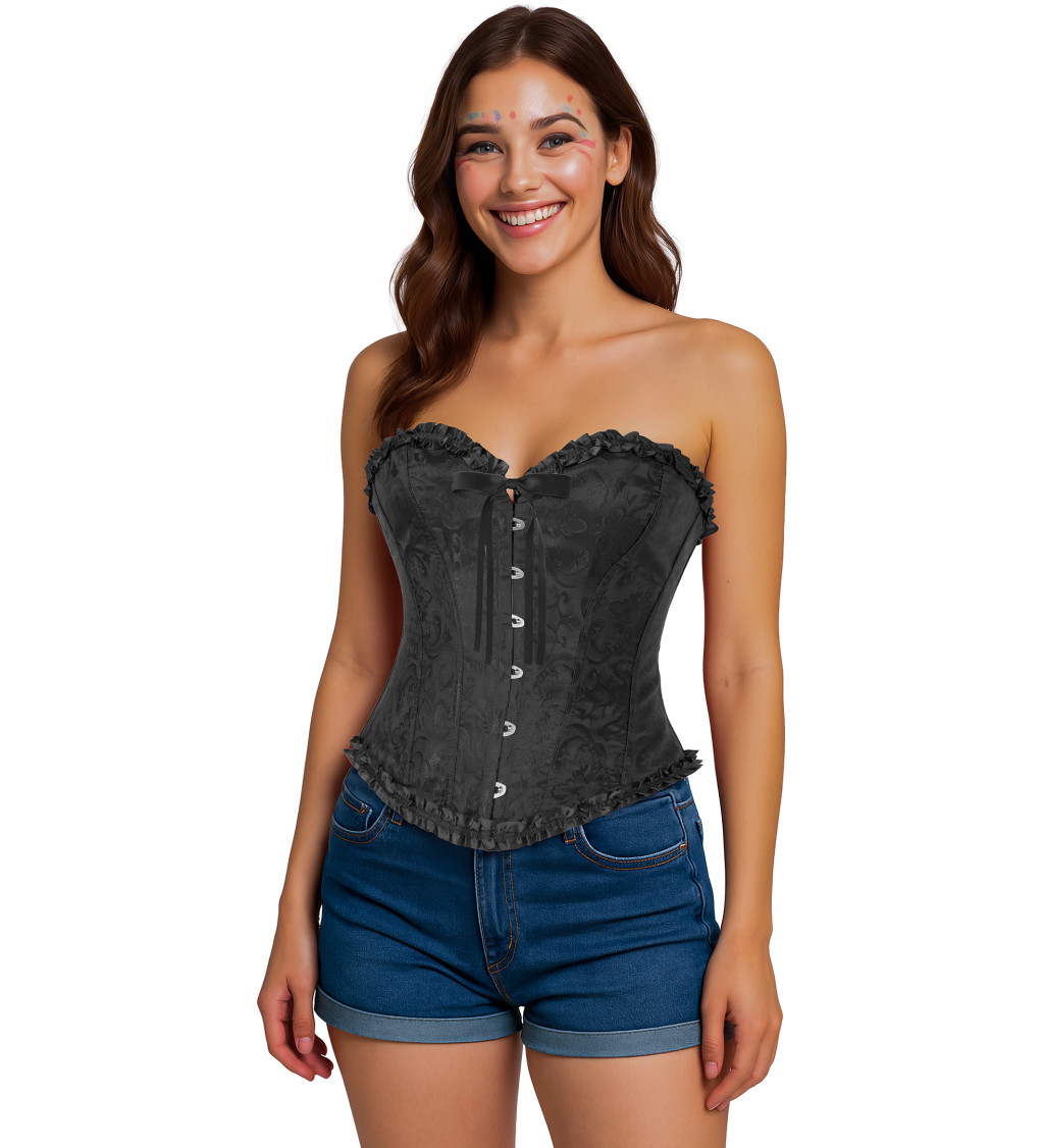 Korzet čierny s čipkou