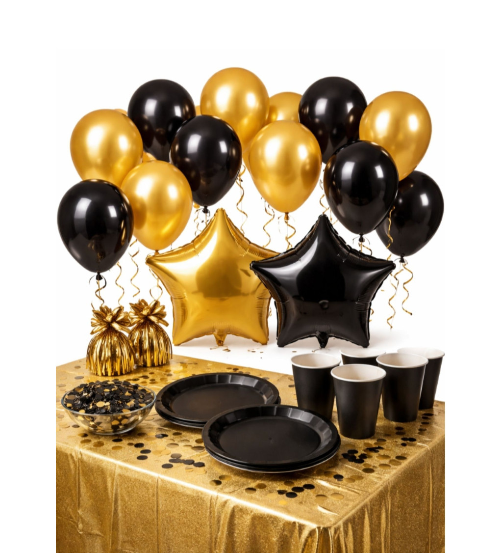 Párty set VIP - čierno-zlatý