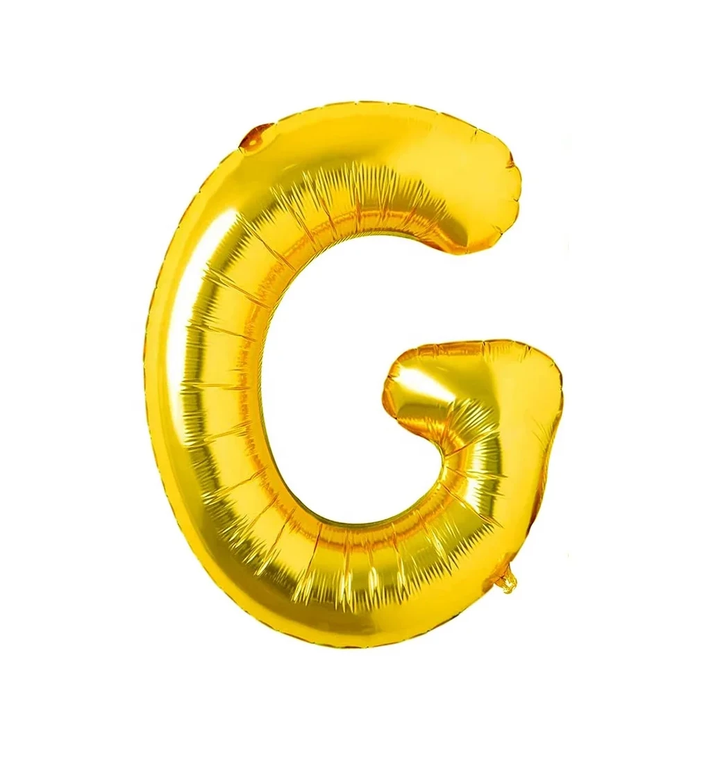 Zlatý fóliový balónik: písmeno G 80 cm