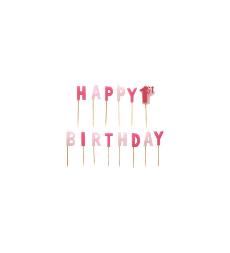 Ružové sviečky - Happy birthday