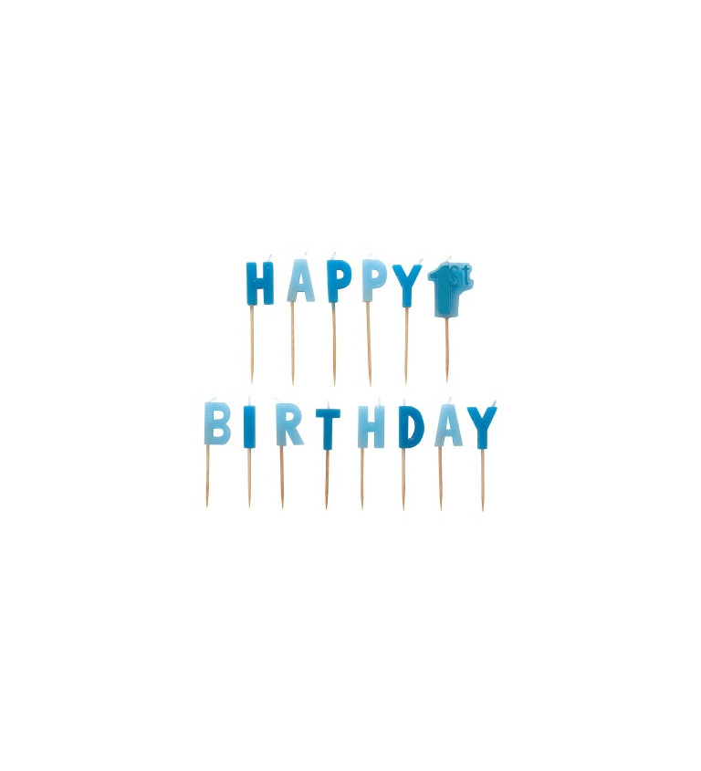 Modré sviečky - Happy birthday