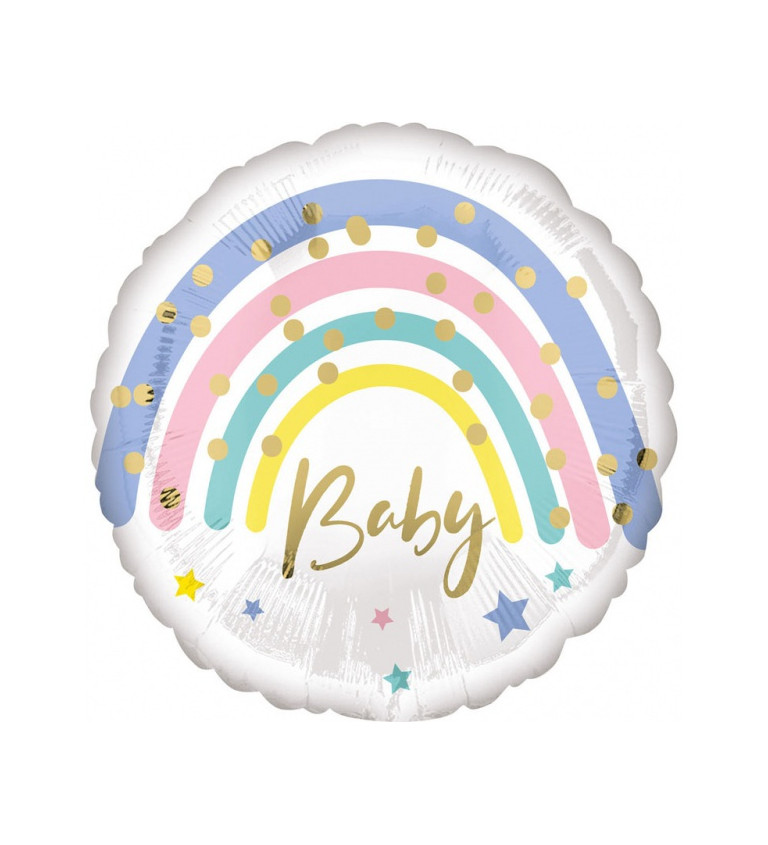 Dúhový fóliový balónik Baby