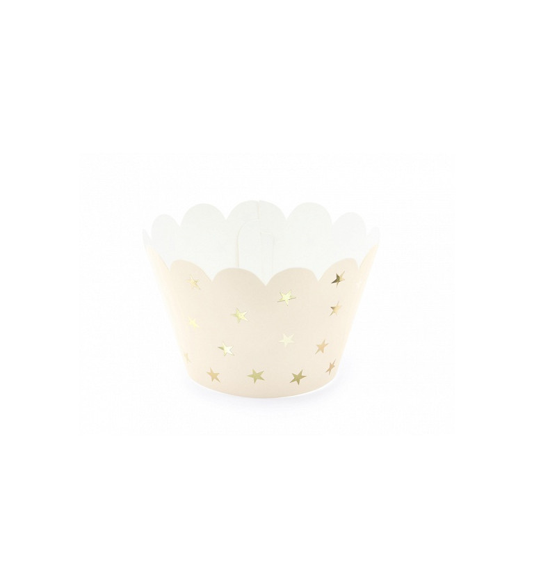 Svetlo oranžové cupcake košíčky s hviezdičkami
