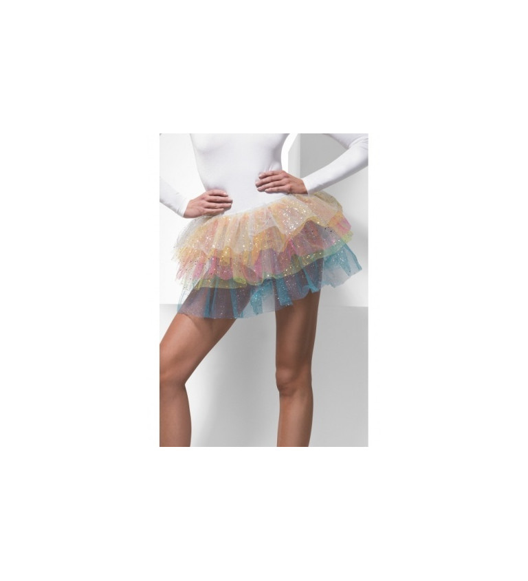 Trblietavá tutu sukňa - multicolor