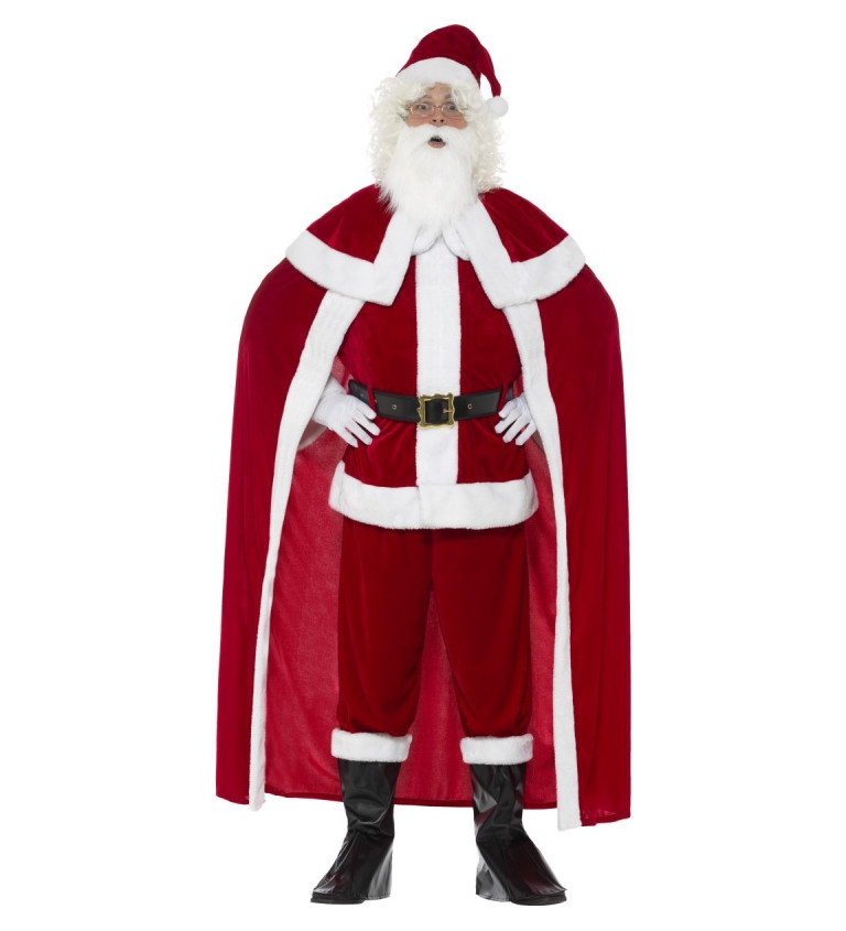 Pánsky kostým - Santa s plášťom - plyšové