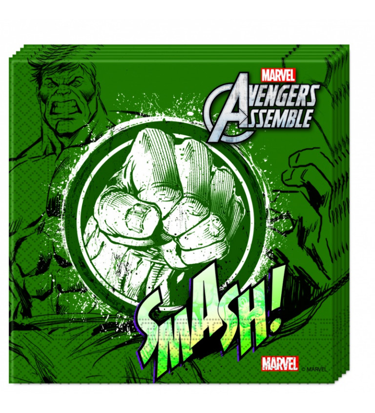 Papierové obrúsky Avengers - Hulk