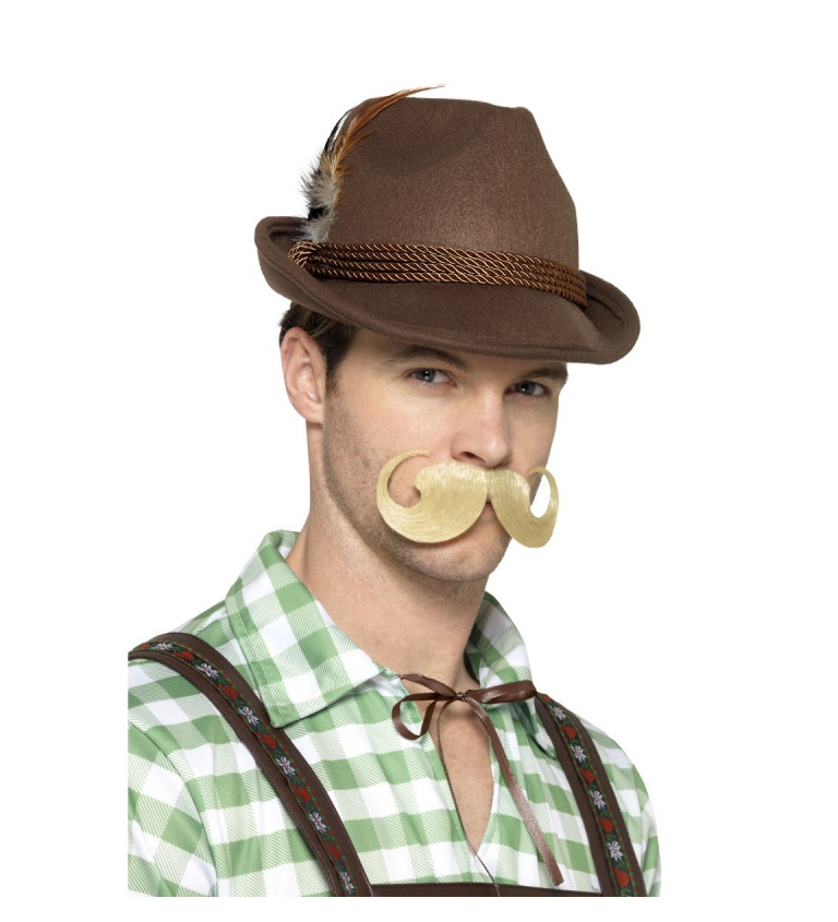 Bavorský klobúk deluxe - hnedý