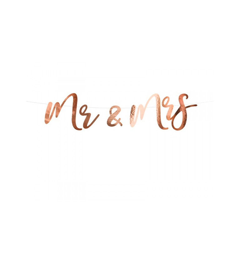 Svadobný banner Mr & Mrs - rose gold