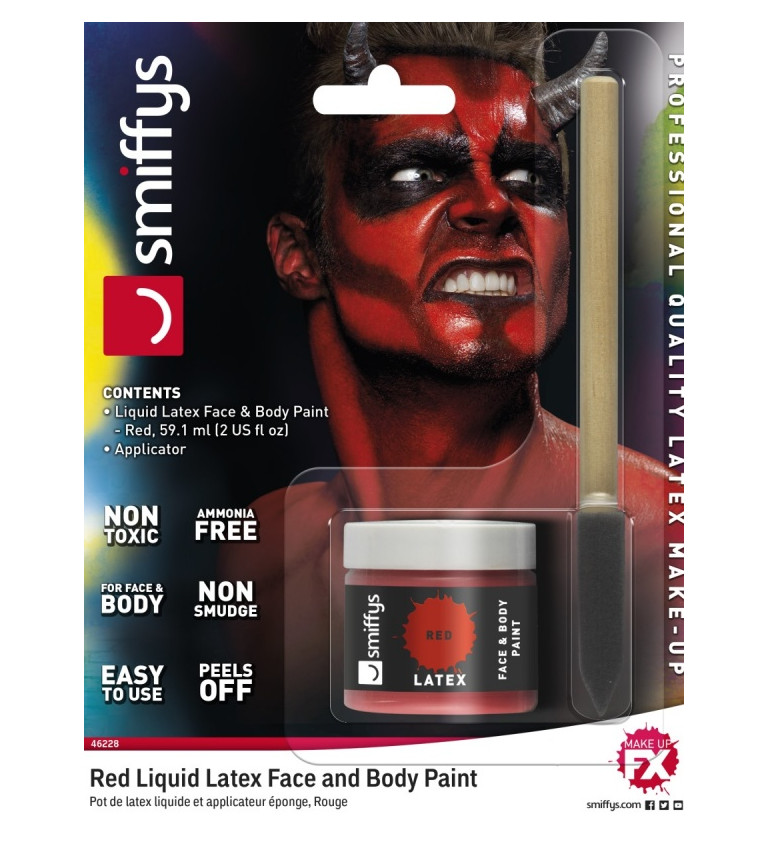 Tekutý latex na kožu - červená farba