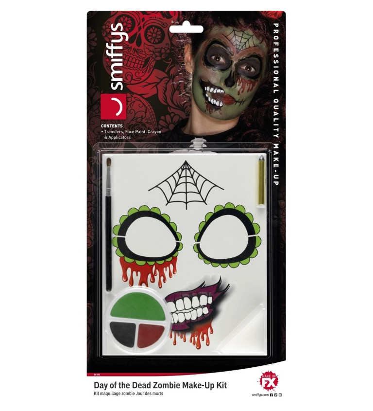 Halloweenske líčenie Zombie - mexický štýl