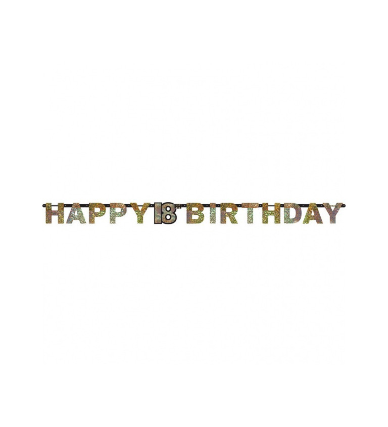 Zlatá girlanda Happy Birthday 18