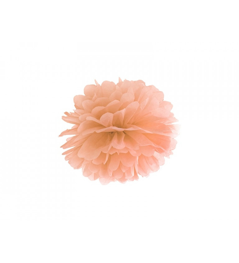 Dekoratívny pompom - lososová farba
