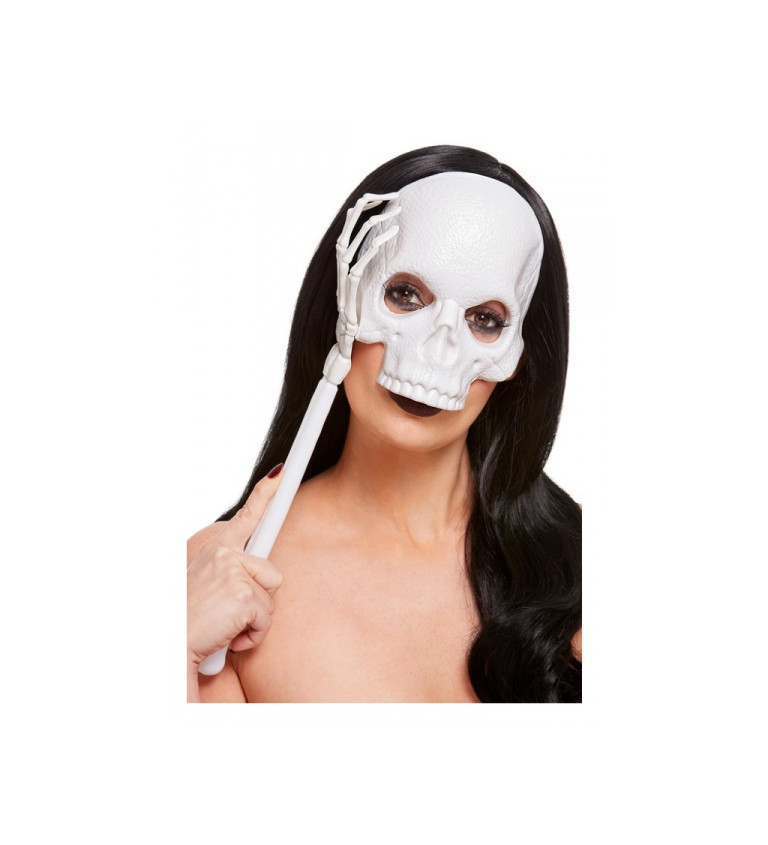 Biela maska Skull s držiačikom