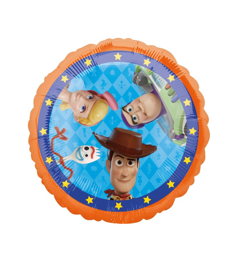 Guľatý fóliový balónik Toy Story 4