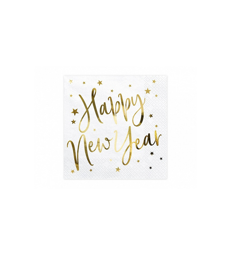 Servítky - biele Happy New Year