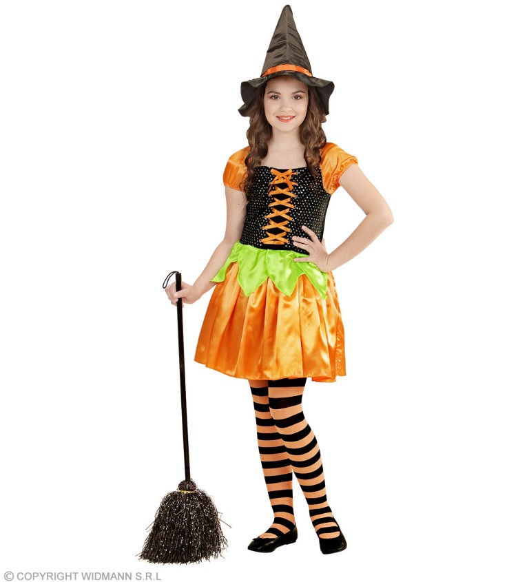 Detský kostým na halloween - Tekvicová čarodejnica