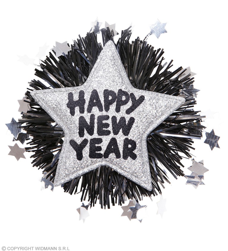 Čelenka Happy New Year - čierna