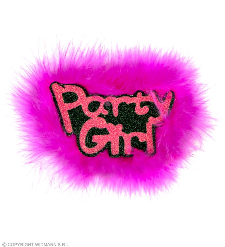 Brož Party girl - ružová farba