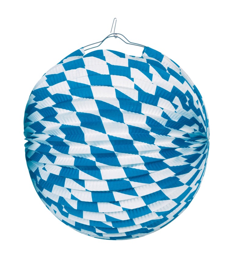 Lampión na Oktoberfest - modro-biely