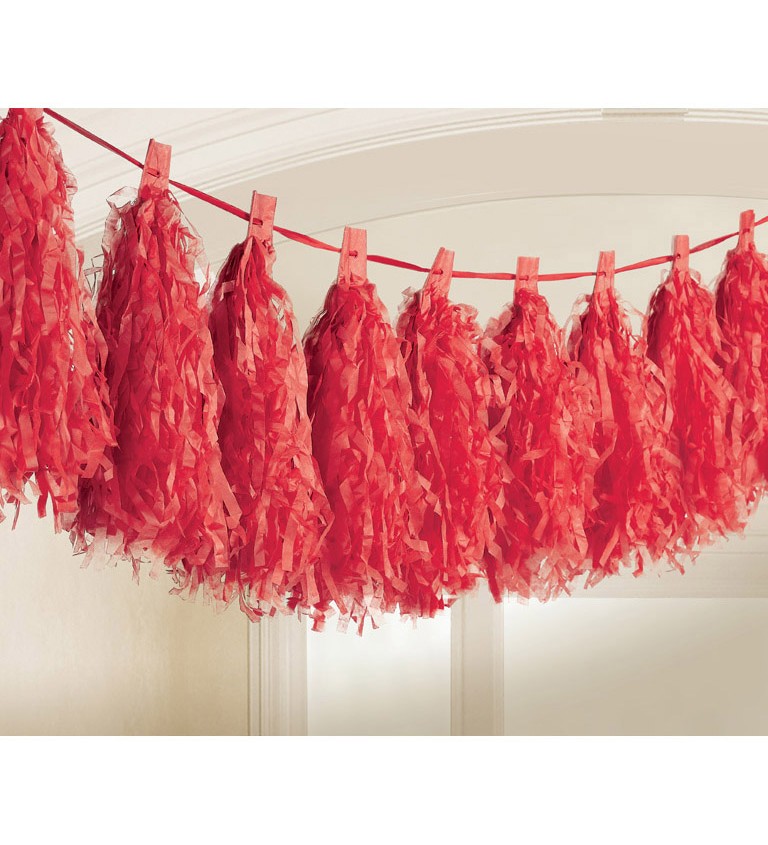 Girlanda - červené strapce