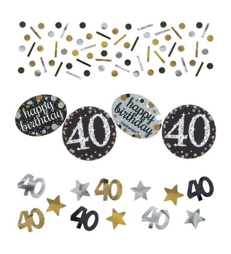 Zlaté narodeninové konfety 40 rokov