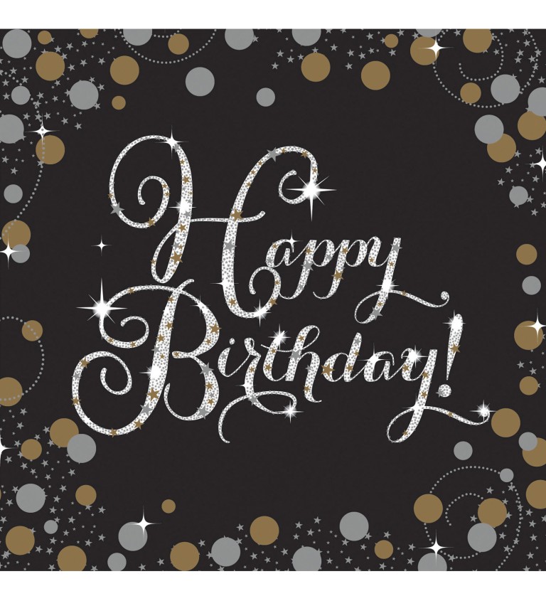 Zlaté obrúsky - Happy Birthday