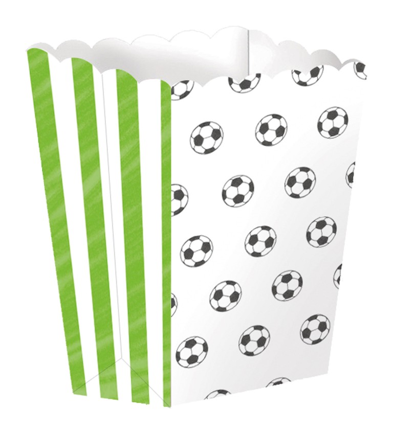 Krabičky na popcorn - futbalový motív