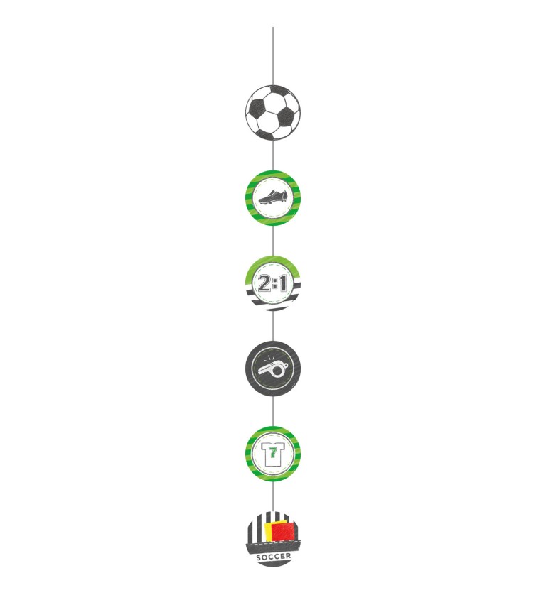 Závesná lanková dekorácia - futbalový motív