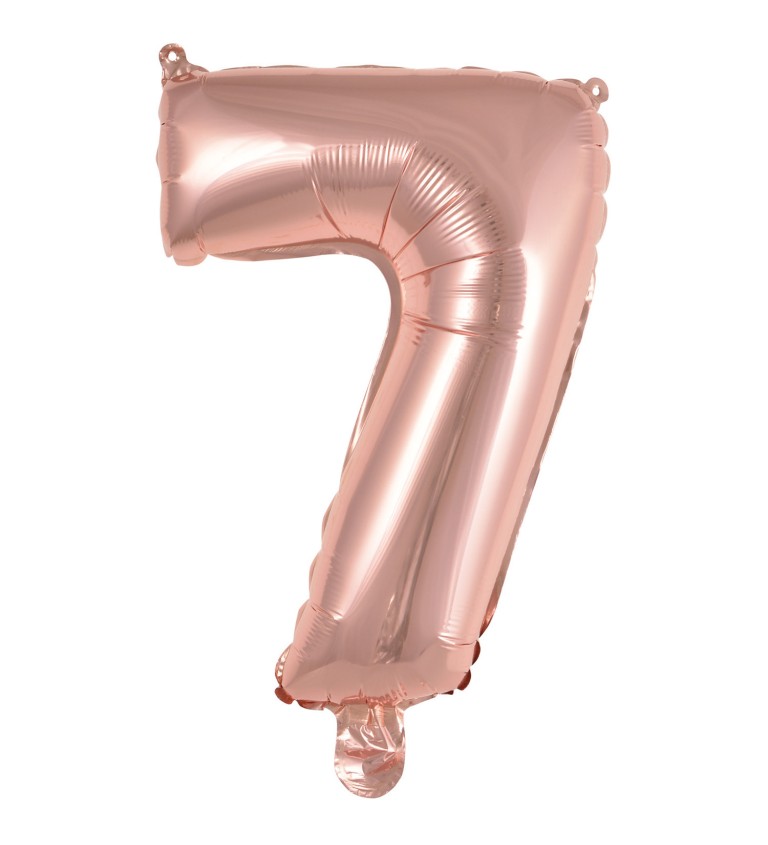 Fóliový mini balónik číslo 7 rose gold