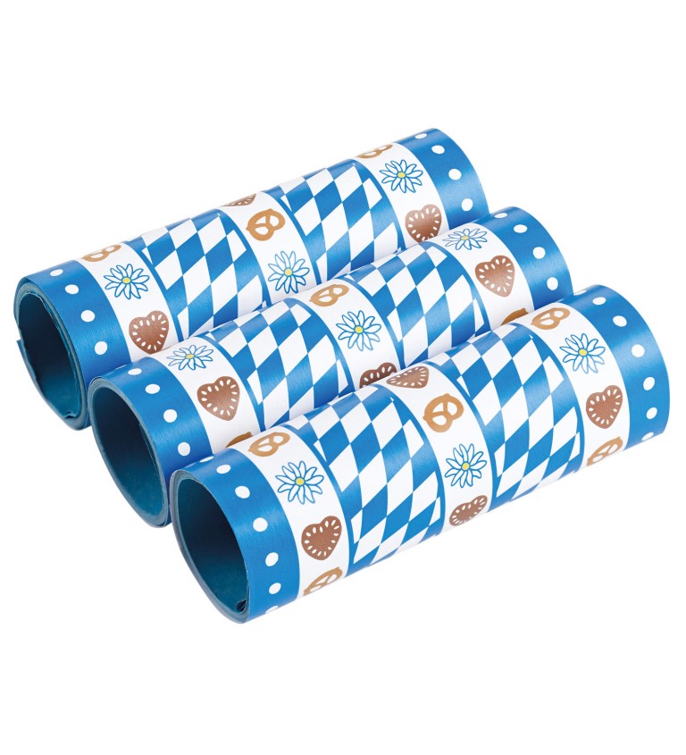 Hádzacie serpentíny - modro-biely vzor