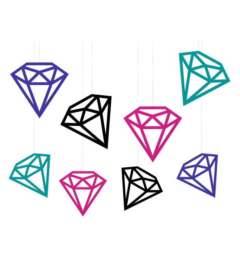 Farebné papierové diamanty dekorácie