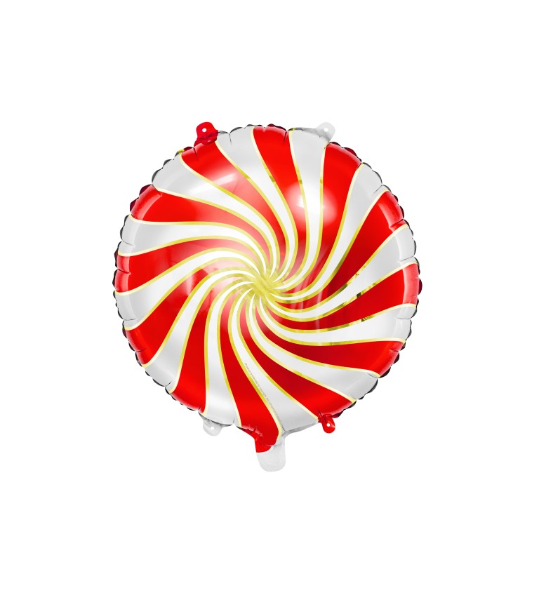 Fóliový balónik - Candy červeno-zlatý