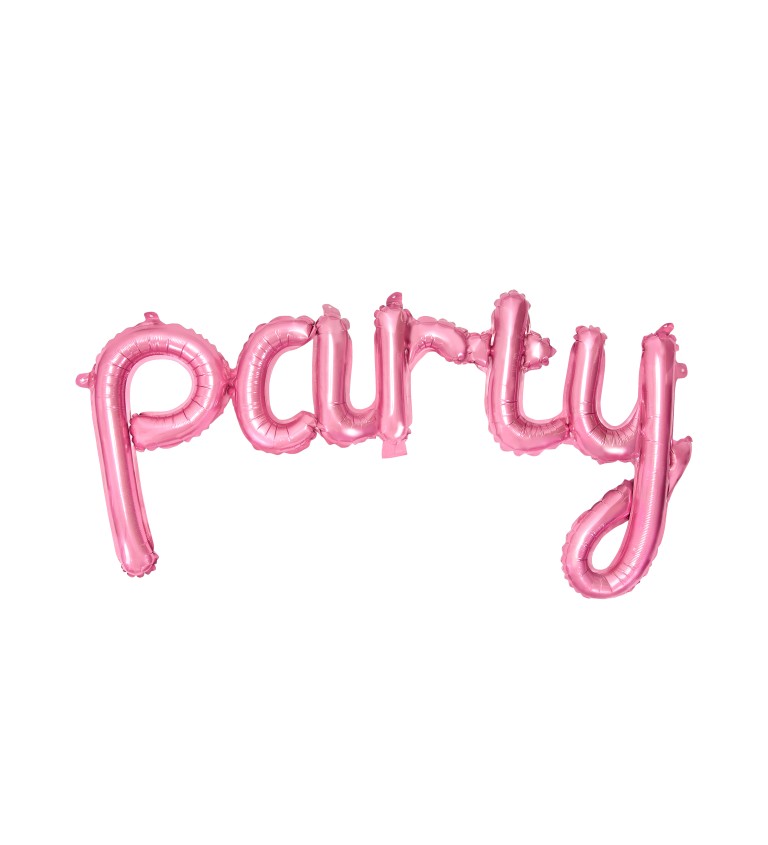 Fóliový balónik - nápis PARTY ružový