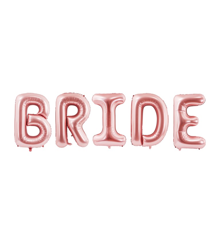 Fóliový balónik - nápis BRIDE rosegold