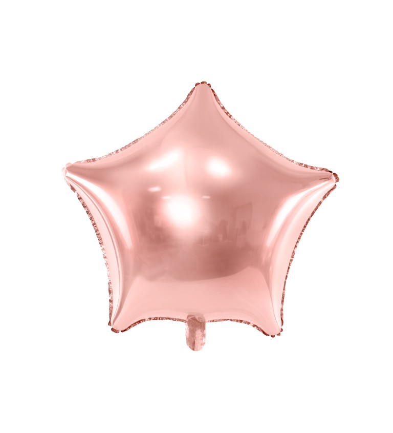 Fóliový balónek hviezda - Rose gold