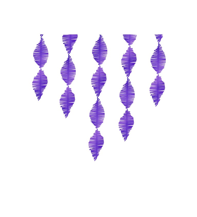 Strapatá papierová girlanda - fialová