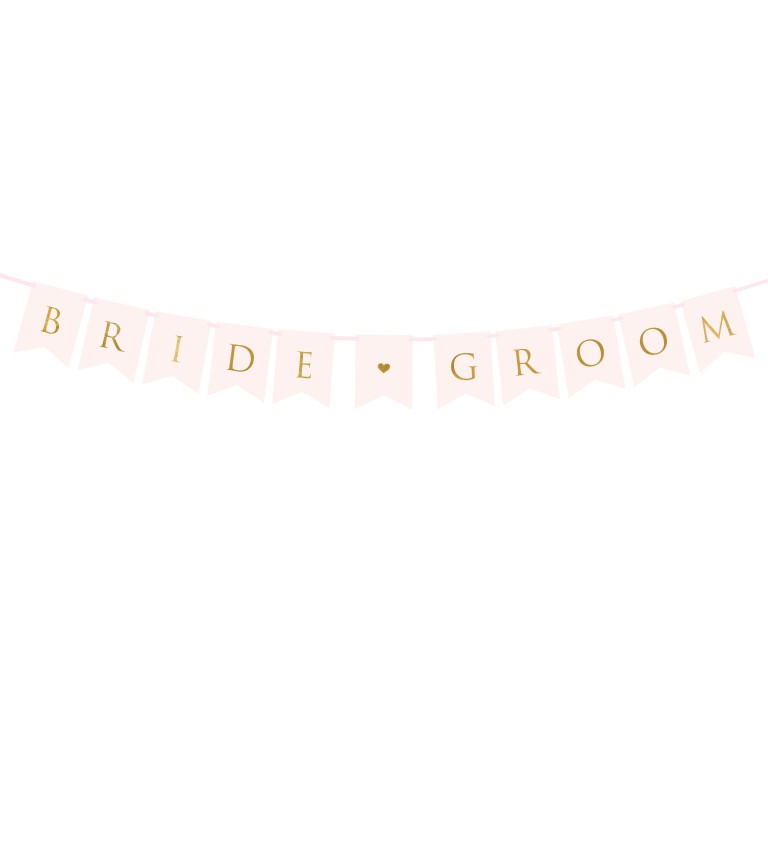 Svetloružový banner - Bride Groom